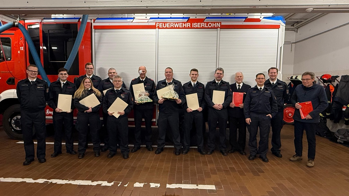 FW-MK: Löschgruppe Bremke auch 2024 sehr gefragt Jahresdienstbesprechung war von Ehrungen, Beförderungen und personellen Veränderungen geprägt - Foto: presseportal.de