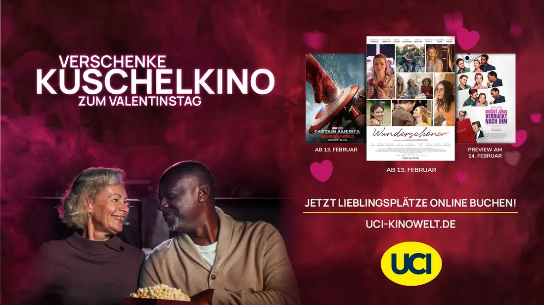 UCI feiert den Valentinstag mit dem besten Filmangebot und einer Reihe Überraschungen für Paare - Bild: presseportal.de