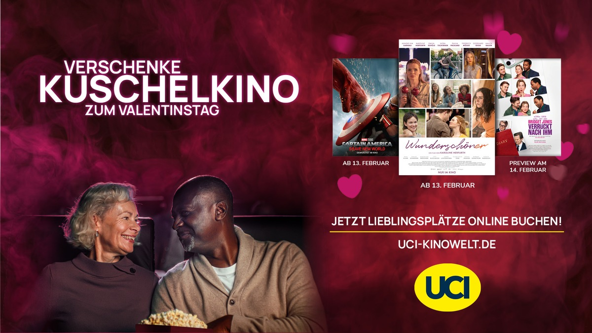 UCI feiert den Valentinstag mit dem besten Filmangebot und einer Reihe Überraschungen für Paare - Foto: presseportal.de