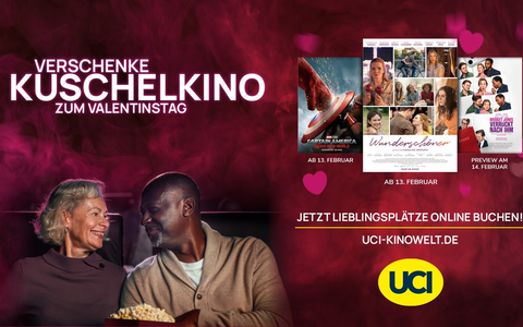 UCI feiert den Valentinstag mit dem besten Filmangebot und einer Reihe Überraschungen für Paare - Foto: presseportal.de UCI feiert den Valentinstag mit dem besten Filmangebot und einer Reihe Überraschungen für Paare - Foto: presseportal.de