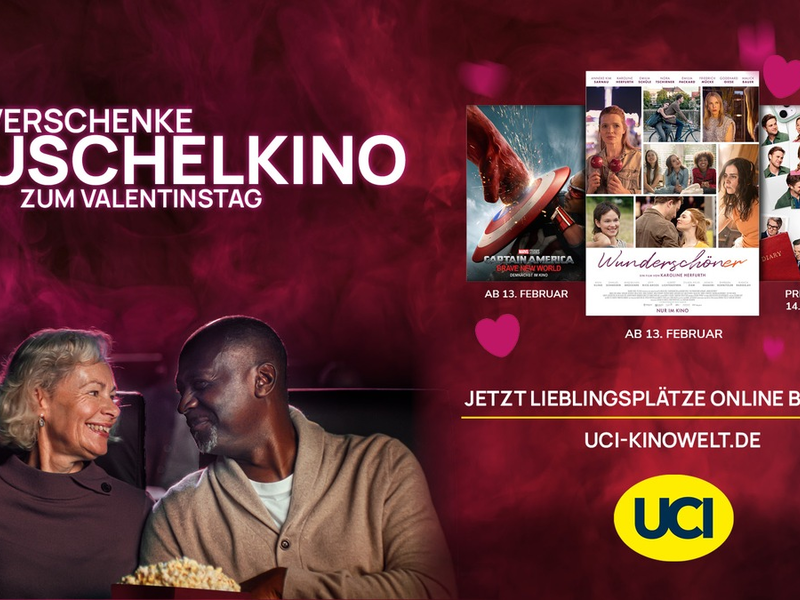 UCI feiert den Valentinstag mit dem besten Filmangebot und einer Reihe Überraschungen für Paare - Foto: presseportal.de
