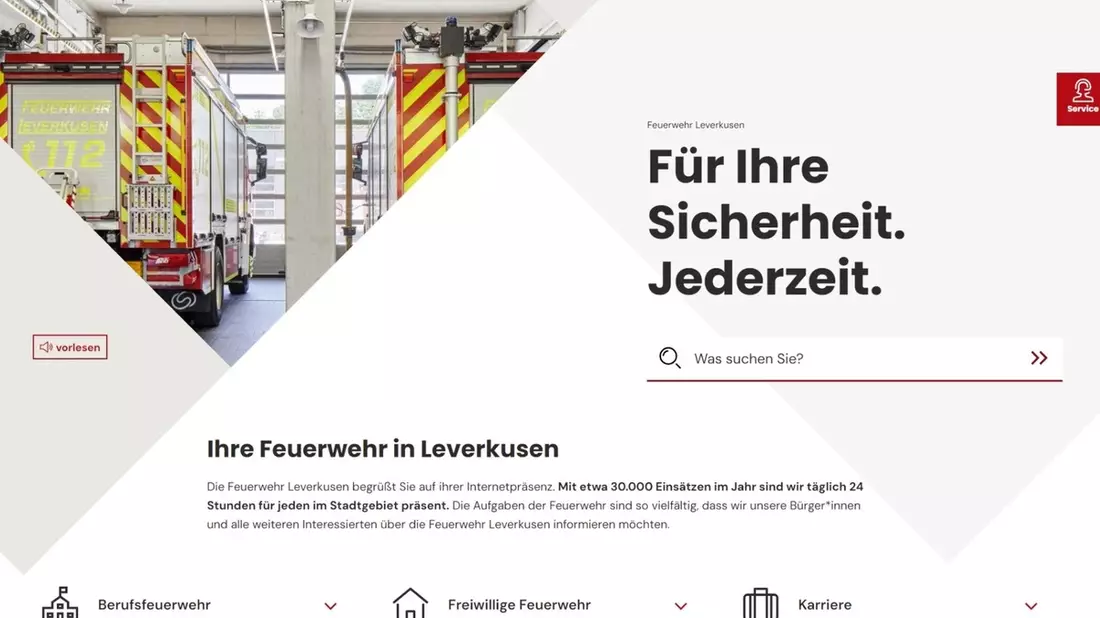 FW-LEV: Feuerwehr Leverkusen präsentiert sich mit neuer Website - Bild: presseportal.de