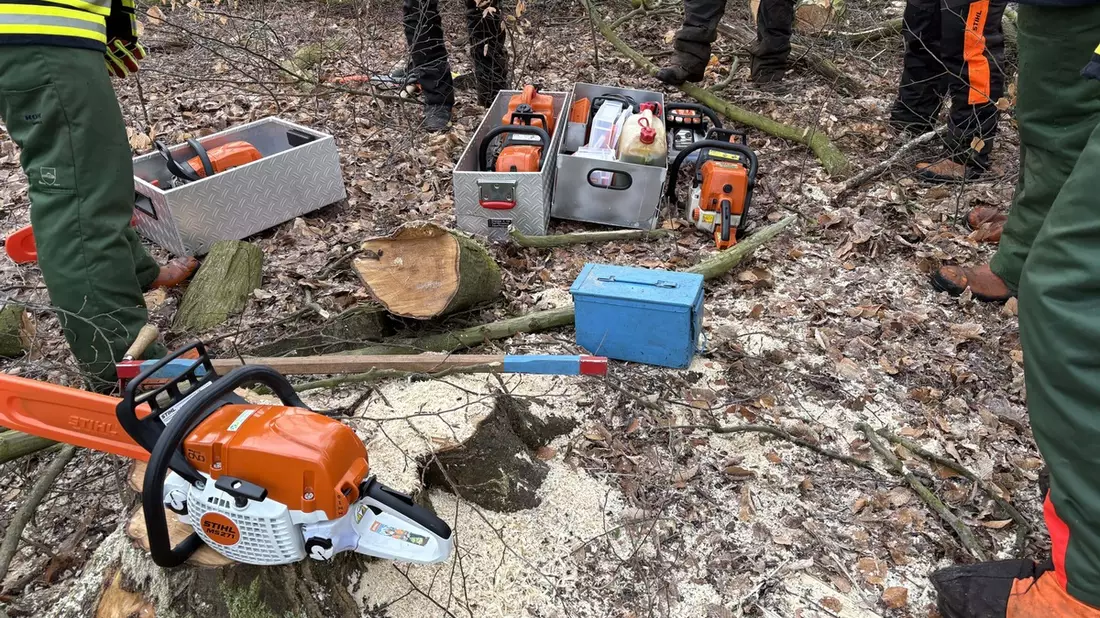 FW Wathlingen: Motorkettensägenausbildung in der Samtgemeinde Wathlingen - 12 Einsatzkräfte absolvieren das Modul A - Bild: presseportal.de