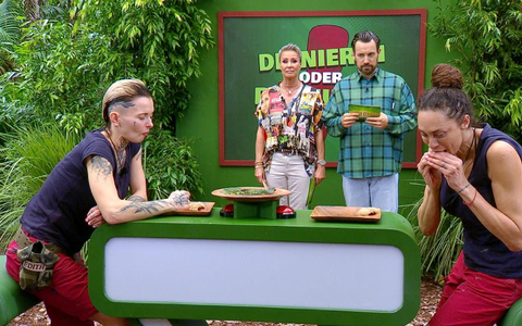 Bei der Schatzsuche stehen Alessia Herren und Timur Ülker vor einer kniffligen Herausforderung. - Foto: --/RTL/dpa