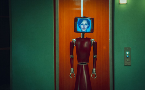 Roboter Cassandra (Lavinia Wilson) stammt aus einer anderen Zeit. - Foto: Sasha Ostrov/Netflix/dpa
