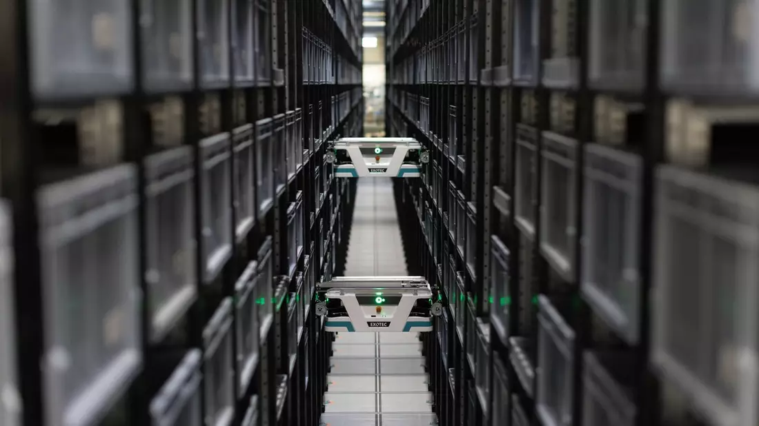 Exotec stellt die nächste Generation seines Skypod-Systems vor: Ein All-in-One-Roboter-basiertes AS/RS, das die Mehrzahl der Prozesse im Lager abdeckt - Bild: presseportal.de