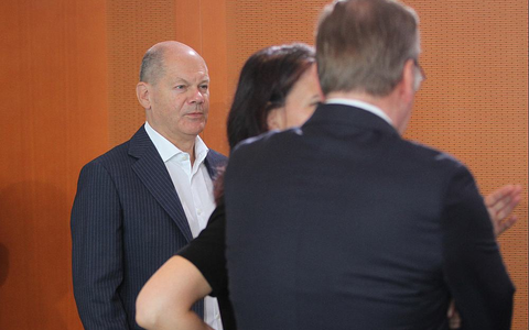 Scholz, Baerbock, Pistorius (Archiv) - Foto: über dts Nachrichtenagentur