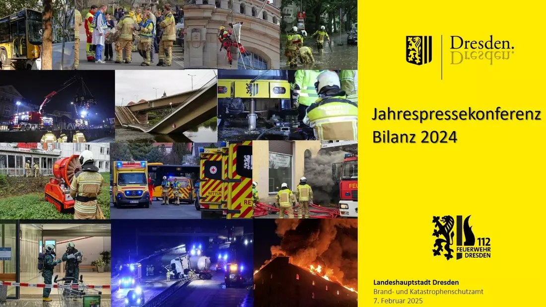 FW Dresden: Bilanz: Feuerwehr und Rettungsdienst rücken 2024 zu 179.681 Einsätzen aus - Bild: presseportal.de