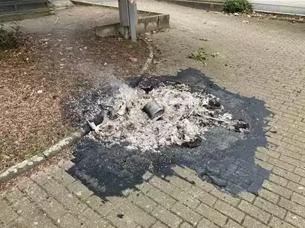POL-ME: Abgebrannte Mülltonne: Polizei bittet um Hinweise - Ratingen - 2502030 - Foto: presseportal.de