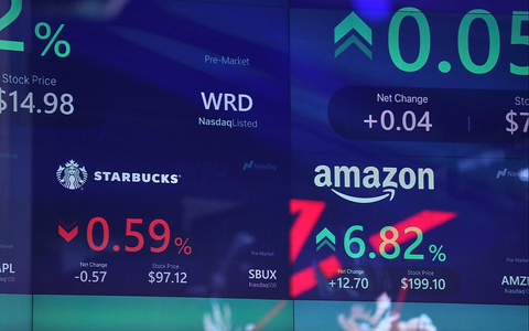 Börsenkurse von Starbucks und Amazon an der Nasdaq (Archiv) - Foto: über dts Nachrichtenagentur