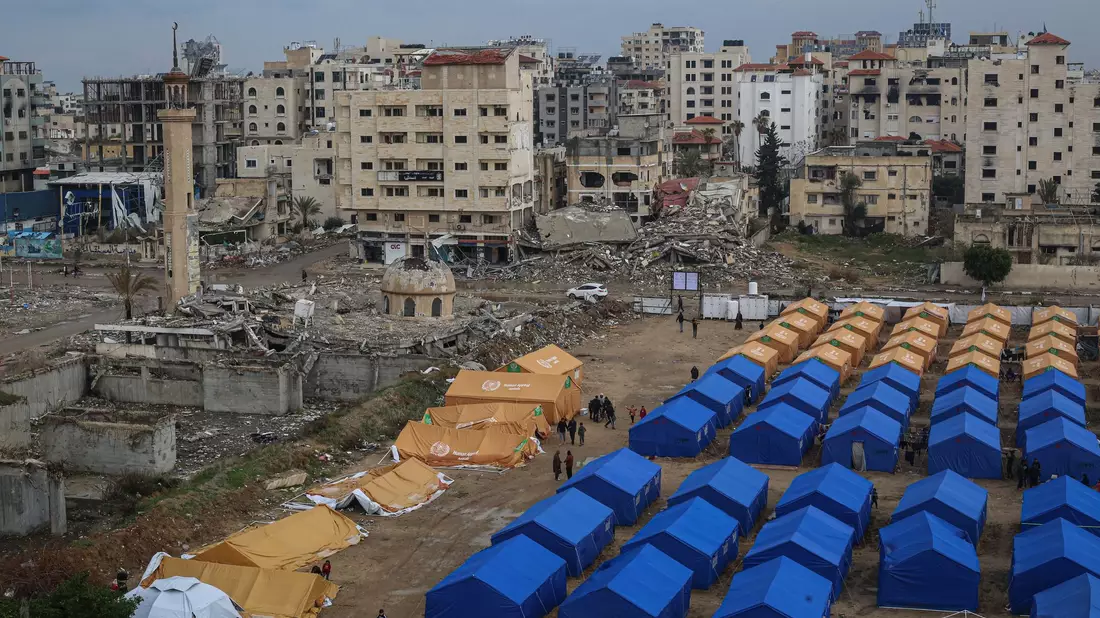 Zelte im Gazastreifen. (Archivbild) - Bild: Omar Ashtawy  Apaimages/APA Images via ZUMA Press Wire/dpa