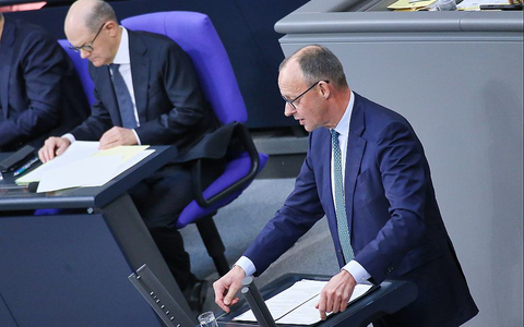 Olaf Scholz und Friedrich Merz am 11.02.2025 - Foto: über dts Nachrichtenagentur