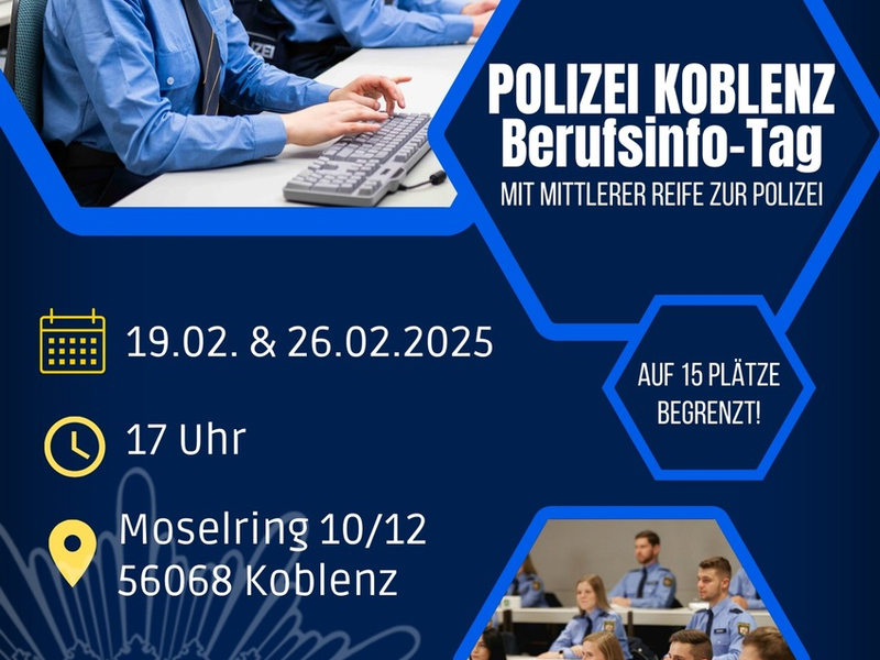 POL-PPKO: Berufsinfo-Tag bei der Polizei Koblenz: Letzte Plätze sichern! - Foto: presseportal.de