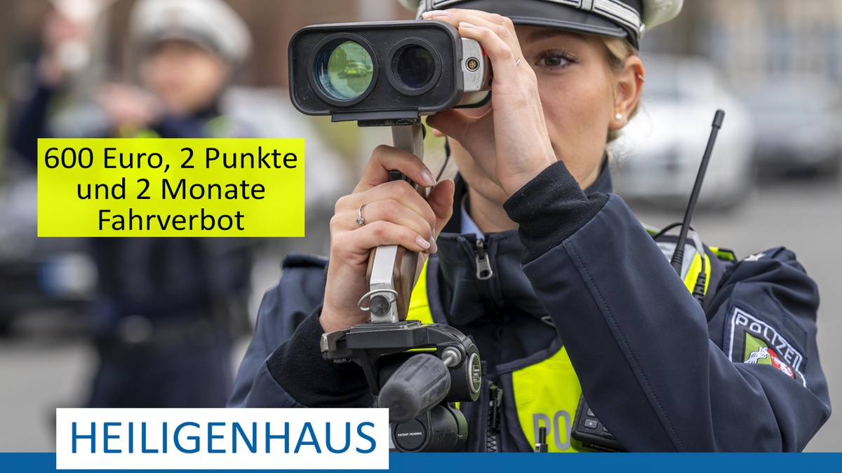 POL-ME: 600 Euro, zwei Punkte und zwei Monate Fahrverbot: BMW-Fahrer fährt 65 km/h zu schnell - Heiligenhaus - 2502039 - Foto: presseportal.de