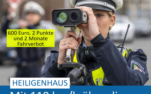 POL-ME: 600 Euro, zwei Punkte und zwei Monate Fahrverbot: BMW-Fahrer fährt 65 km/h zu schnell - Heiligenhaus - 2502039 - Foto: presseportal.de POL-ME: 600 Euro, zwei Punkte und zwei Monate Fahrverbot: BMW-Fahrer fährt 65 km/h zu schnell - Heiligenhaus - 2502039 - Foto: presseportal.de