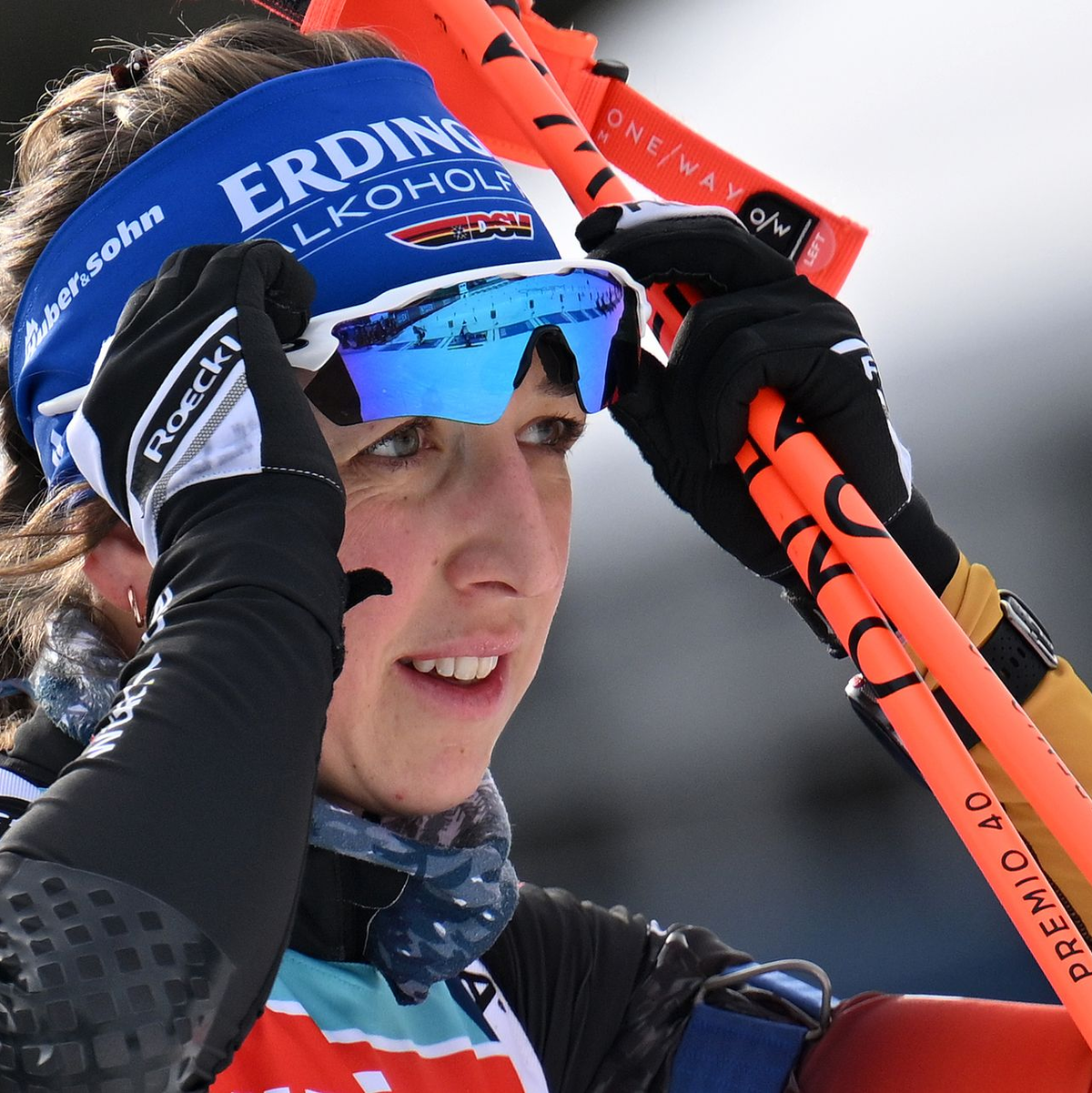 Franziska Preuß ist bereit für den Sprint in Lenzerheide. - Foto: Martin Schutt/dpa