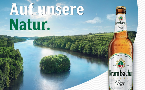 Natürlich verbunden - Krombacher präsentiert neuen Markenauftritt und startet Kampagne Auf unsere Natur - Foto: presseportal.de Natürlich verbunden - Krombacher präsentiert neuen Markenauftritt und startet Kampagne Auf unsere Natur - Foto: presseportal.de