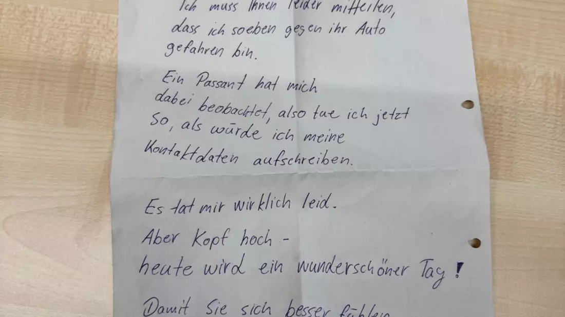 POL-EN: Herdecke: Zeugenaufruf - Verursacher hinterlässt Zettel an beschädigtem Auto - Bild: presseportal.de