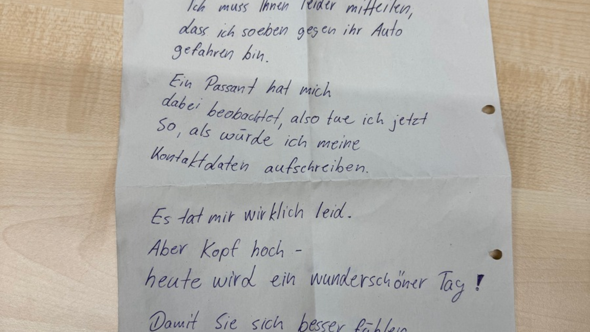 POL-EN: Herdecke: Zeugenaufruf - Verursacher hinterlässt Zettel an beschädigtem Auto - Foto: presseportal.de