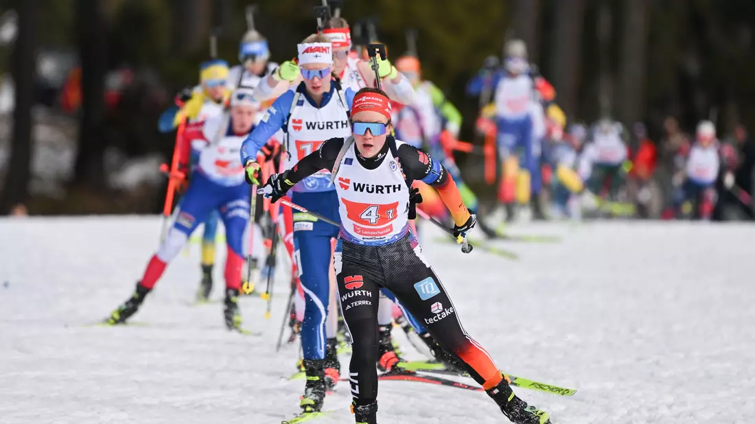 Julia Simon gewinnt Gold. - Bild: Martin Schutt/dpa