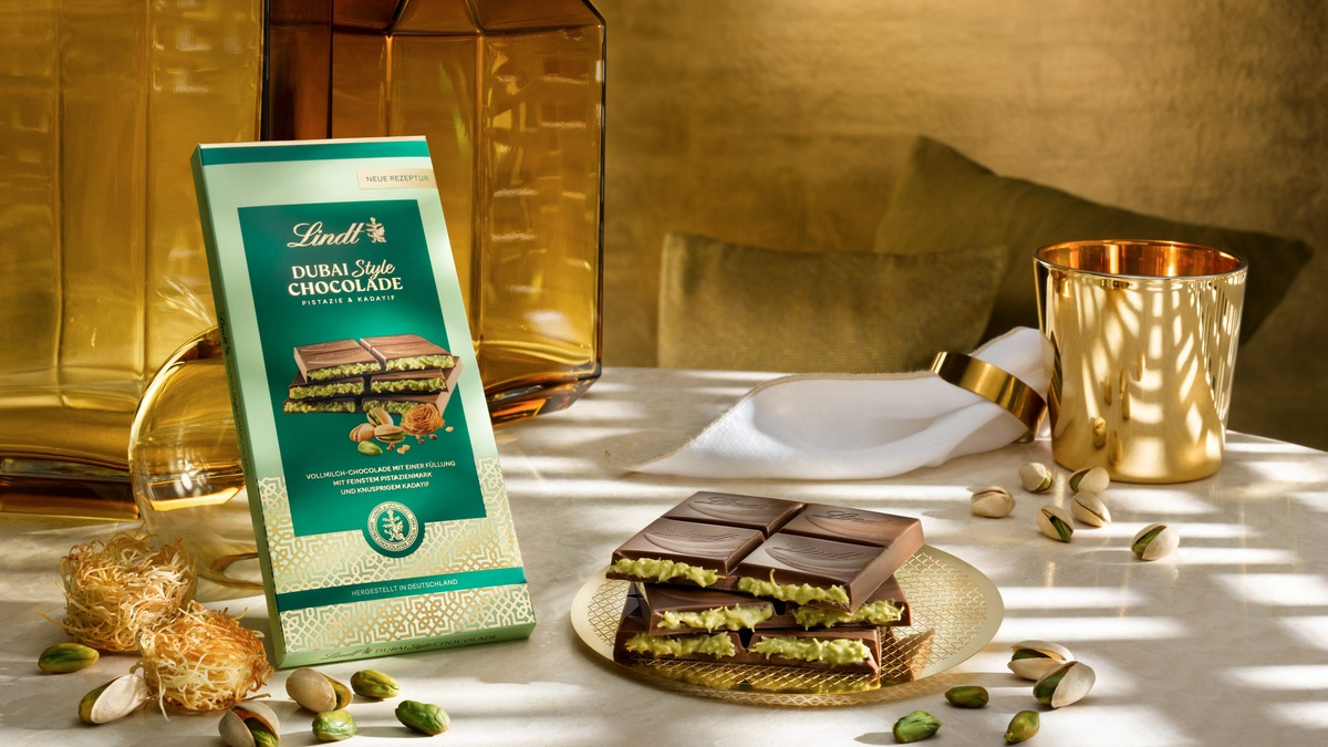 Viral, verführerisch, verfügbar: Die Lindt Dubai Style Chocolade kommt in den Supermarkt - Foto: presseportal.de