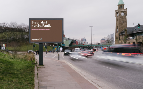 Braun darf nur St. Pauli: Mit JobRad gegen Rechtsaußen - Foto: presseportal.de