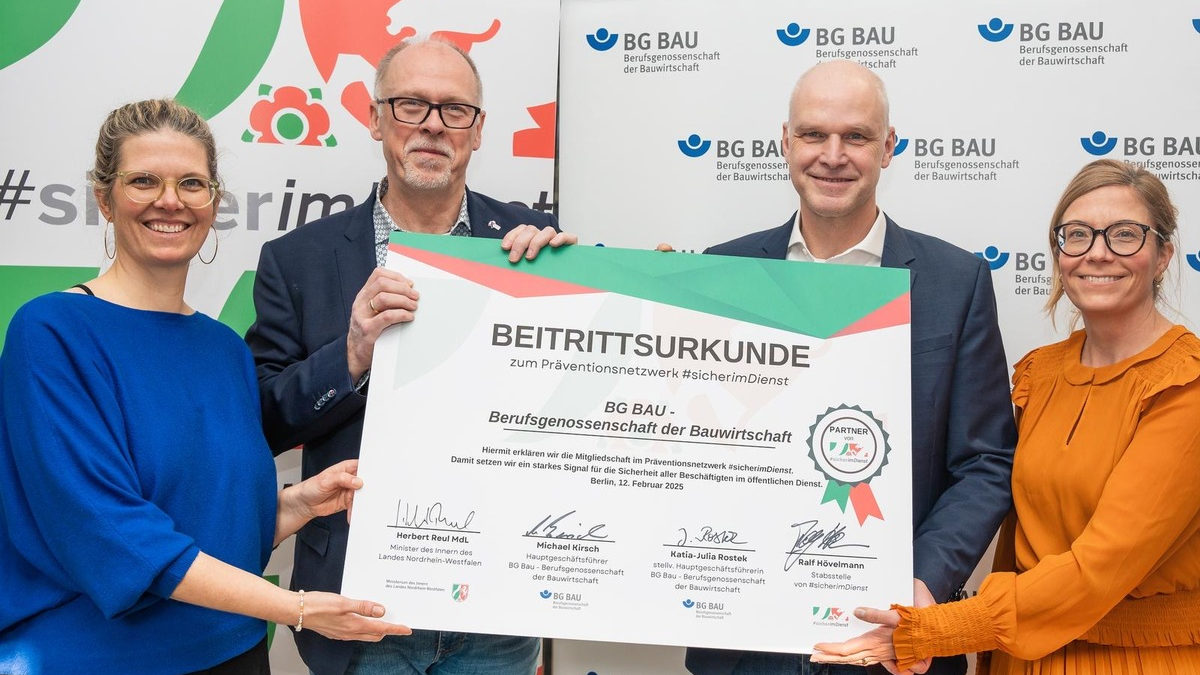 #sicherimDienst: BG BAU Mitglied im Netzwerk #sicherimDienst - Foto: presseportal.de