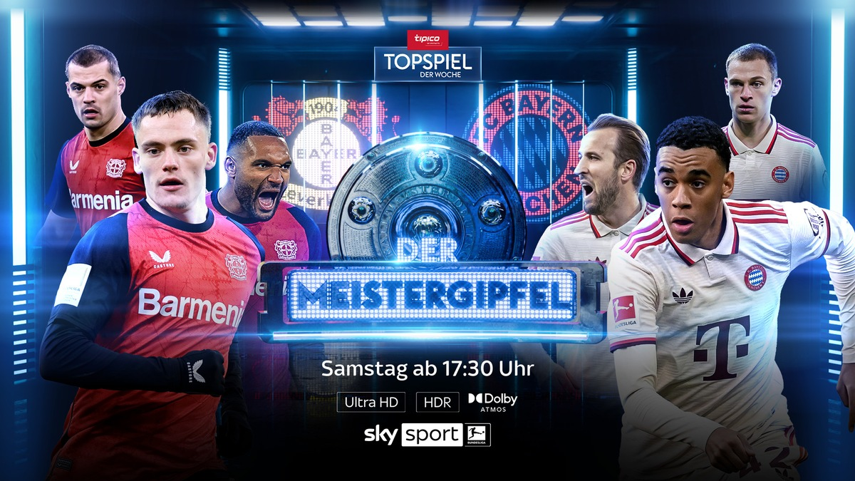 Die Vorentscheidung im Titelkampf? Der Meistergipfel zwischen Bayer Leverkusen und dem FC Bayern am Samstag live und exklusiv bei Sky Sport - Foto: presseportal.de