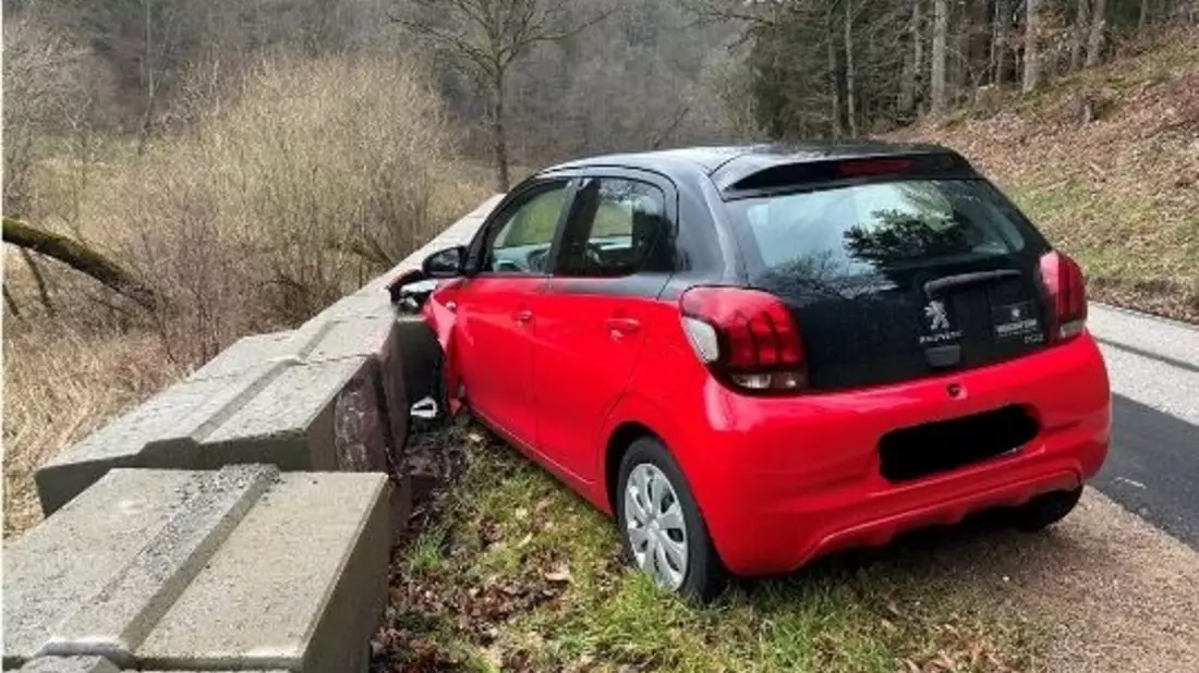 POL-PDLD: Auto prallt gegen Stützmauer - Bild: presseportal.de