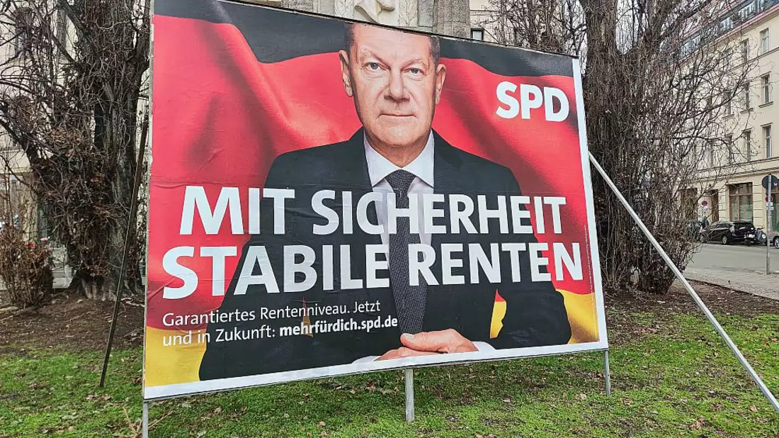 SPD-Wahlplakat mit Olaf Scholz (Archiv) - Bild: über dts Nachrichtenagentur