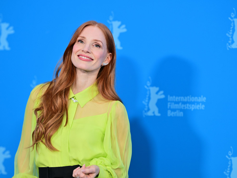Jessica Chastain während der Pressekonferenz zum Wettbewerbsfilm «Dreams». - Foto: Sebastian Christoph Gollnow/dpa