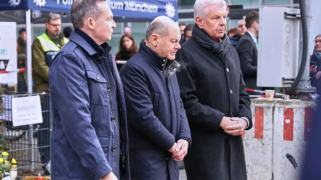 Wissing, Scholz und Reiter am Anschlagsort in München - Bild: über dts Nachrichtenagentur