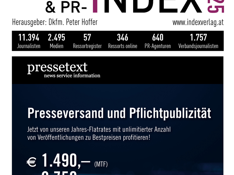 Journalisten-, Medien- & PR-Index 2025 - Foto: Index Verlag über pressetext.de