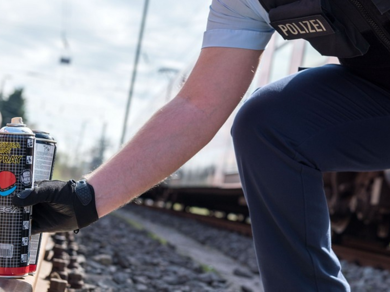 BPOLI EF: Abermals Zug mit Fußballgraffiti verunstaltet - Foto: presseportal.de