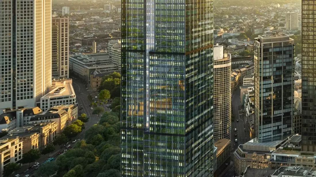 Die Commerzbank mietet 52 Etagen im neuen Central Business Tower ab 2028. (Handout) - Bild: rendertaxi GmbH/Helaba/Commerzbank /dpa