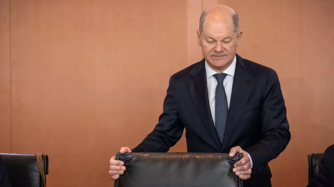 Scholz nennt den Vorwurf von Trump «schlicht falsch und gefährlich».  - Bild: Michael Kappeler/dpa