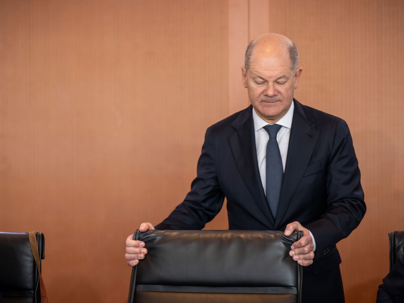 Scholz nennt den Vorwurf von Trump «schlicht falsch und gefährlich».  - Foto: Michael Kappeler/dpa