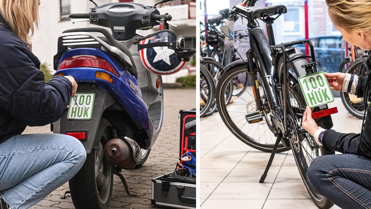 Erst versichern, dann losfahren: Mopeds, E-Scooter und S-Pedelecs brauchen neues Versicherungskennzeichen - Foto: presseportal.de