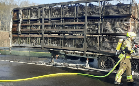 POL-VER: A27: Feuer zerstört Sattelauflieger ++ Autobahnpolizei Langwedel geht von technischem Defekt aus ++ Verkehrsbehinderungen bis in die Nachmittagsstunden - Foto: presseportal.de