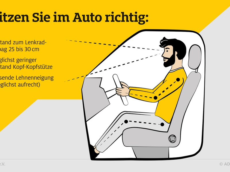 Bequem einsteigen - richtig sitzen / ADAC Liste mit Sitzhöhen von vielen aktuellen Autos / Mit der richtigen Sitzposition Gefahren und Schmerzen vermeiden - Foto: presseportal.de
