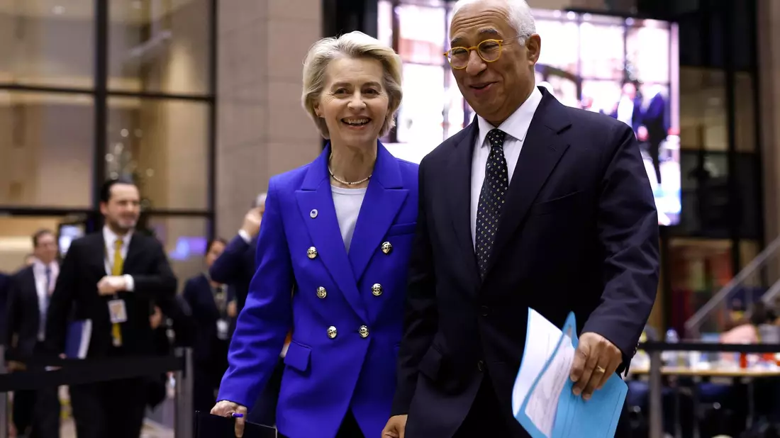Wollen gemeinsam ein Zeichen setzen: die Präsidentin der Europäischen Kommission, Ursula von der Leyen, und der Präsident des Europäischen Rates, António Costa. (Archivbild) - Bild: Omar Havana/AP/dpa