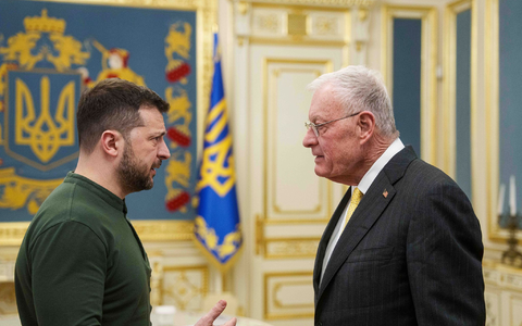 Lang waren GesprÀche des US-Sondergesandten Keith Kellogg und des ukrainischen PrÀsidenten Wolodymyr Selenskyj erwartet worden. - Foto: Evgeniy Maloletka/AP/dpa Lang waren GesprÀche des US-Sondergesandten Keith Kellogg und des ukrainischen PrÀsidenten Wolodymyr Selenskyj erwartet worden. - Foto: Evgeniy Maloletka/AP/dpa