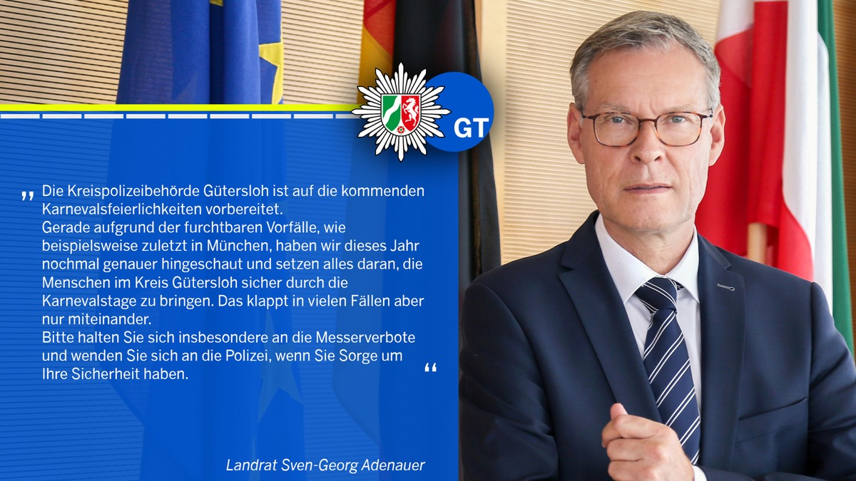 POL-GT: Deutliche Hinweise der Polizei zu den Karnevalstagen im Kreis Gütersloh - Foto: presseportal.de