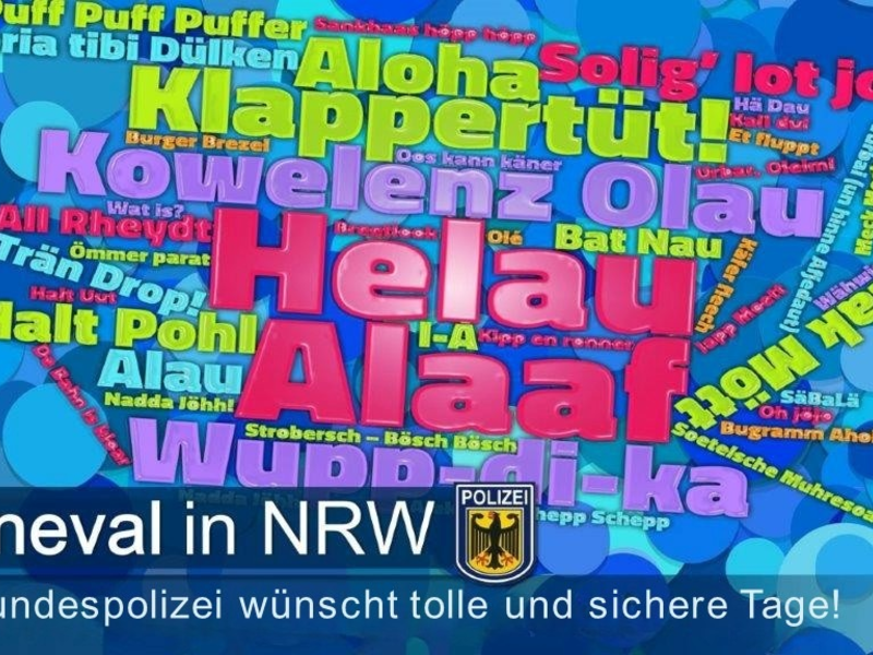 BPOL NRW: Fröhlich, bunt und vor allem sicher durch die jecken Tage Bundespolizei NRW hat gefährliche Gegenstände im Fokus/ Allgemeinverfügung zum Mitführverbot an 17 Bahnhöfen - Foto: presseportal.de