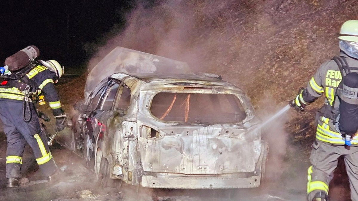 FW-Radolfzell: Fahrzeugbrand auf der B 33 - Foto: presseportal.de