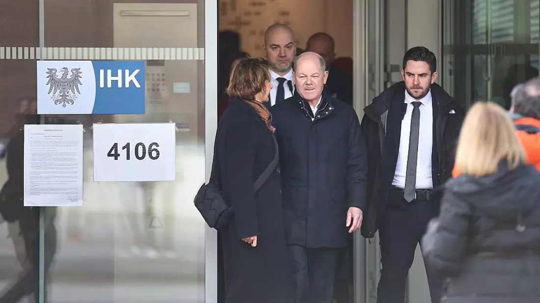 Olaf Scholz nach der Stimmabgabe zur Bundestagswahl am 23.02.2025 - Bild: über dts Nachrichtenagentur