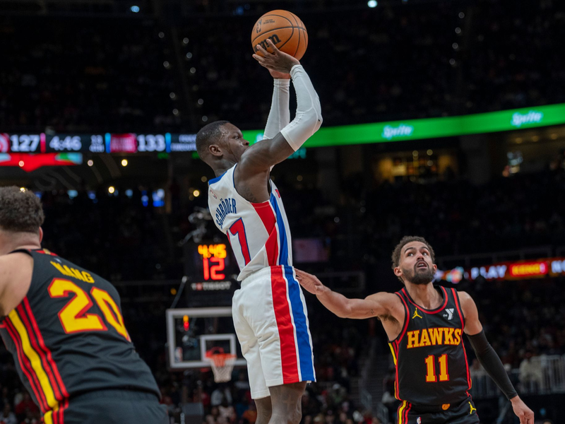 Dennis Schröder machte wieder ein starkes Spiel für Detroit. - Foto: Erik Rank/AP/dpa