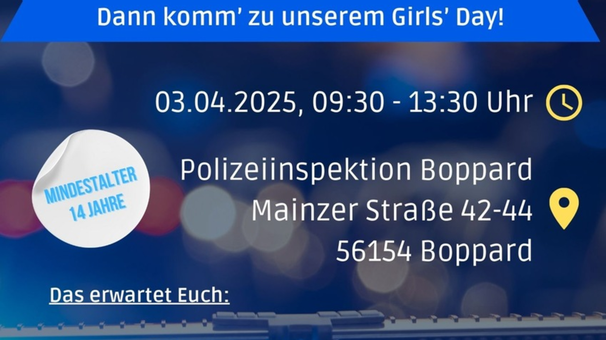POL-PDKO: Girls' Day bei der Polizei Boppard - Foto: presseportal.de