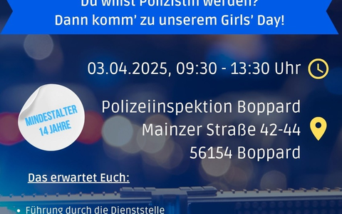 POL-PDKO: Girls' Day bei der Polizei Boppard - Foto: presseportal.de
