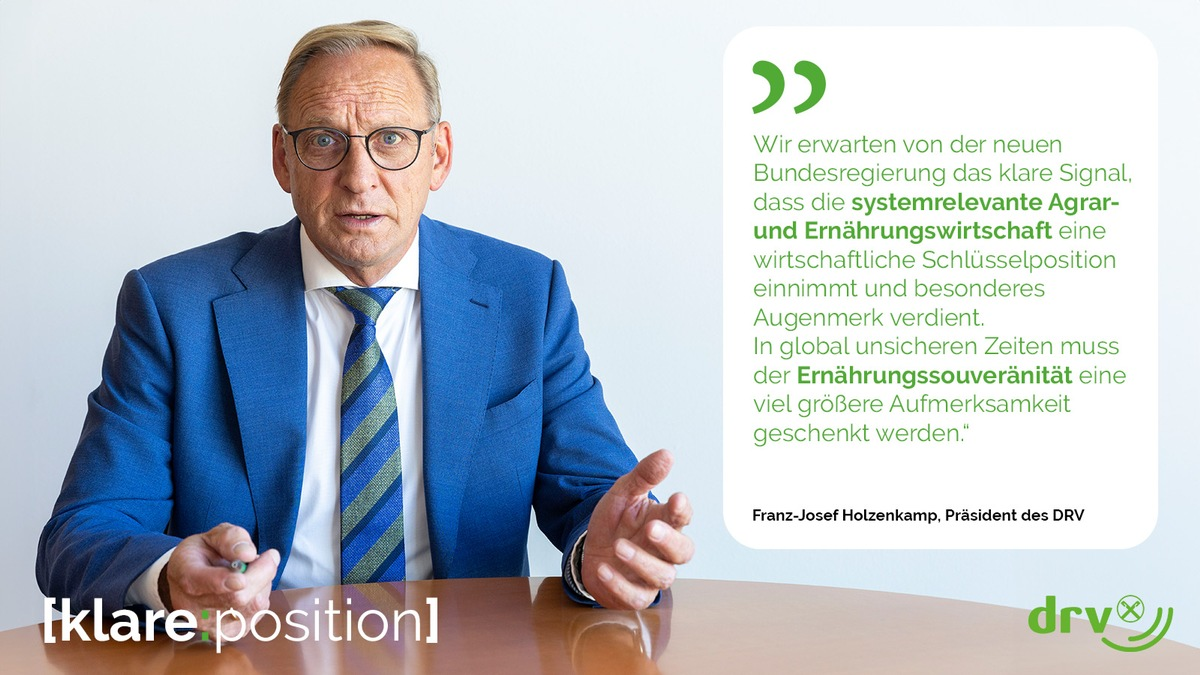 Nach der Bundestagswahl: DRV fordert zügige Sondierungen und Koalitionsverhandlungen / Präsident Holzenkamp: 